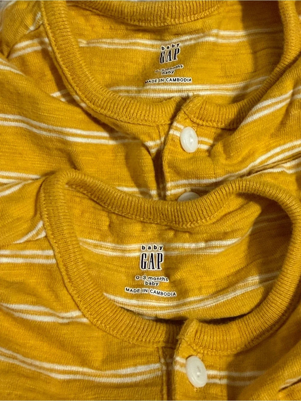 BabyGap Yellow Striped Baby One-Piece Romper-set of two
